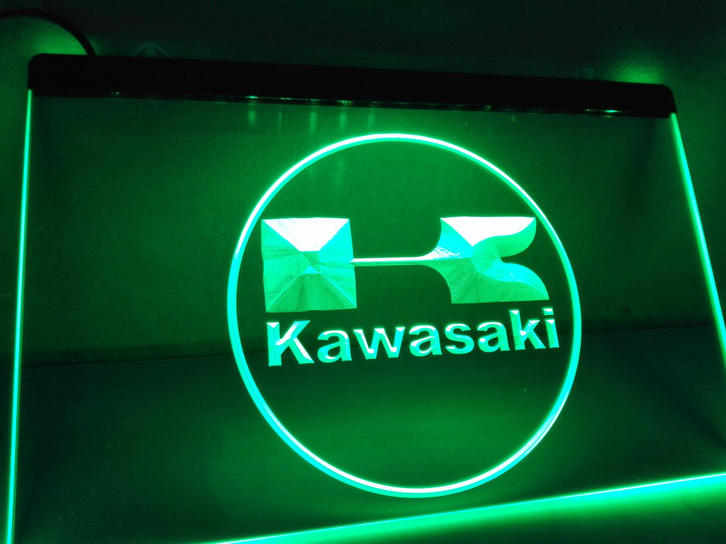 FREE Kawasaki Racing Motorcylce LED Sign - Green - TheLedHeroes