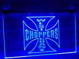 West Coast Choppers Bike Logo LED Neon Sign USB - Blue - TheLedHeroes