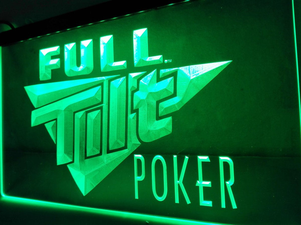 Full Tilt Poker LED Neon Sign Electrical - Green - TheLedHeroes