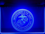 FREE United States Marine Corps LED Sign - Blue - TheLedHeroes