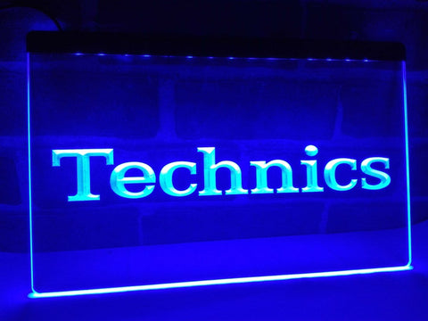 Technics Turntables DJ Music NEW LED Neon Sign USB - Blue - TheLedHeroes