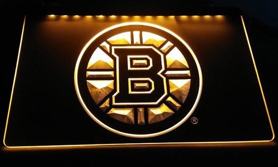 Boston Bruins LED Neon Sign USB - Yellow - TheLedHeroes