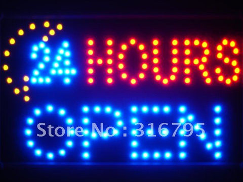 24 Hours OPEN Moon Shop LED Sign -  - TheLedHeroes