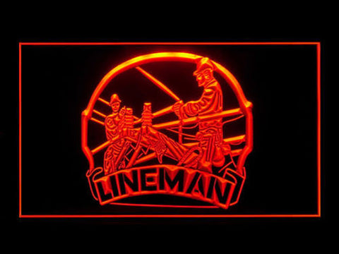 FREE Lineman LED Sign - Red - TheLedHeroes