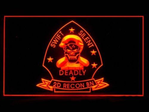 Marine 2nd Recon Battalion LED Neon Sign Electrical - Orange - TheLedHeroes