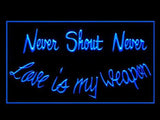 Never Shout Never LED Neon Sign USB - Blue - TheLedHeroes