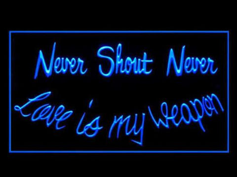 Never Shout Never LED Neon Sign USB - Blue - TheLedHeroes