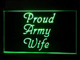 Proud Army Wife LED Neon Sign Electrical - Green - TheLedHeroes