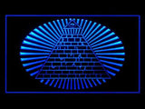 Pyramid Eye Sun Rays Masonic LED Neon Sign USB - Blue - TheLedHeroes