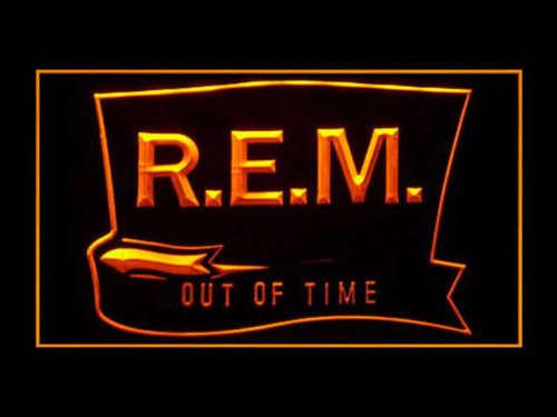 R.E.M. Out Of Time LED Neon Sign Electrical - Orange - TheLedHeroes