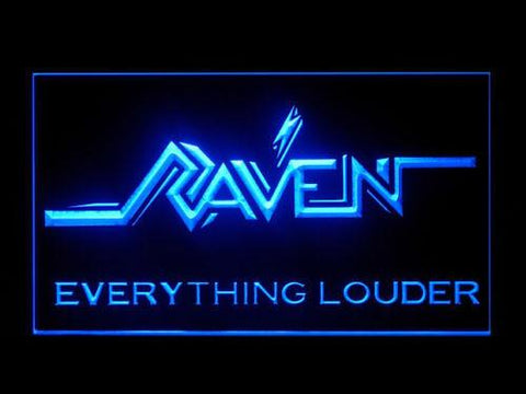 Raven Everything Louder LED Neon Sign Electrical - Blue - TheLedHeroes