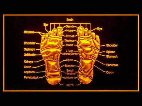 Reflexology Foot Massage LED Neon Sign Electrical - Yellow - TheLedHeroes