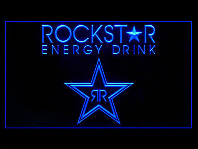 Rockstar Energy Drink Logo LED Sign - Blue - TheLedHeroes