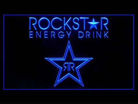 Rockstar Energy Drink Logo LED Neon Sign USB - Blue - TheLedHeroes