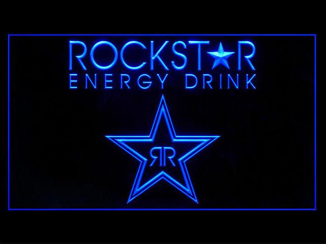 Rockstar Energy Drink Logo LED Neon Sign Electrical - Blue - TheLedHeroes