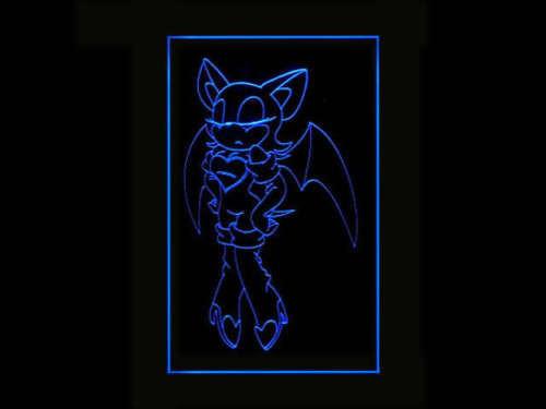 Rouge the Bat LED Neon Sign Electrical - Blue - TheLedHeroes