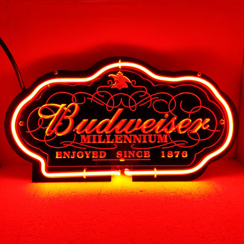 Budweiser Millennium Neon Light Sign 11"x7" -  - TheLedHeroes