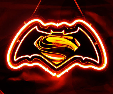 Superman / Batman Neon Light Sign 11"x7" -  - TheLedHeroes