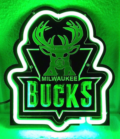 Milwaukee Bucks Neon Light Sign 11"x7" -  - TheLedHeroes