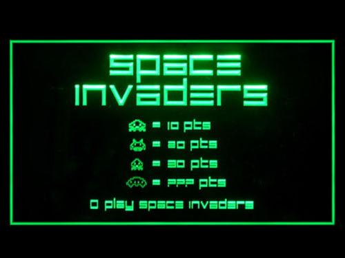 Space Invaders LED Neon Sign Electrical - Green - TheLedHeroes