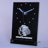 Chicago Blackhawks Desk LED Clock - White - TheLedHeroes