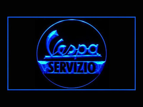 Vespa Servizio Scooter LED Neon Sign USB - Blue - TheLedHeroes