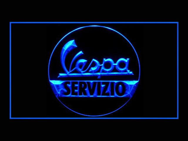 Vespa Servizio Scooter LED Neon Sign Electrical - Blue - TheLedHeroes