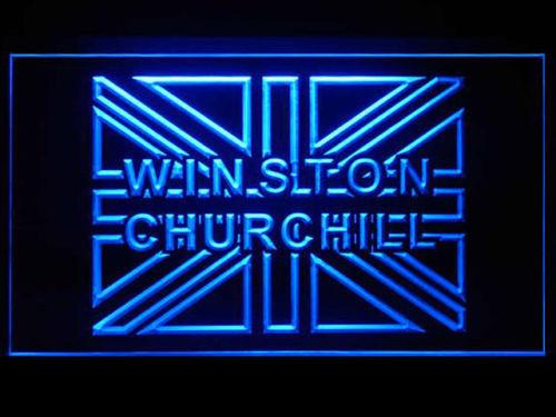 Winston Churchill LED Neon Sign USB - Blue - TheLedHeroes