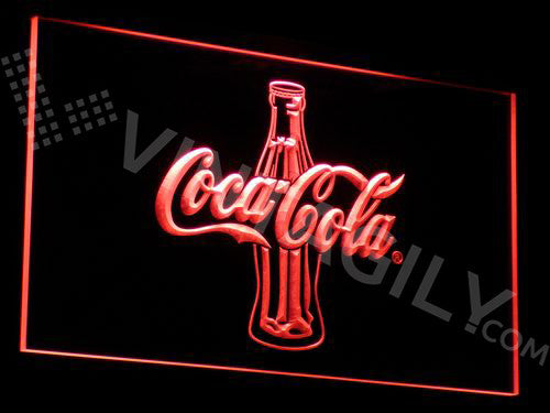 Coca Cola Bottle 2 LED Sign - Red - TheLedHeroes