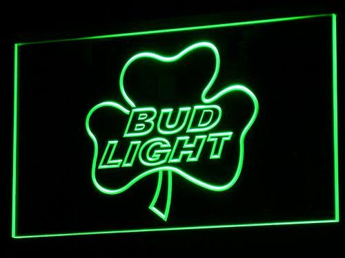 Bud Light Shamrock LED Neon Sign USB - Green - TheLedHeroes