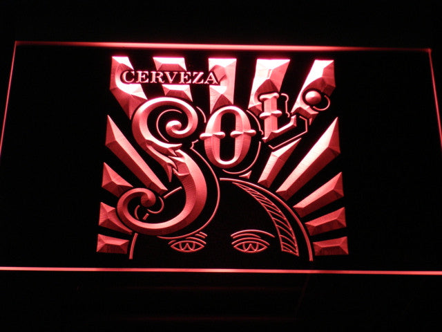 Cerveza Sol LED Sign - Red - TheLedHeroes