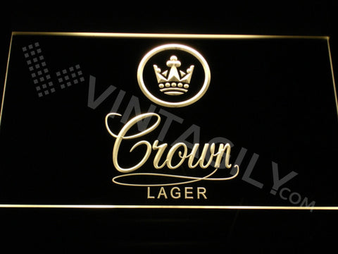 Crown Lager LED Sign - Yellow - TheLedHeroes