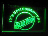 Blue Moon It's 5pm Somewhere LED Neon Sign Electrical - Green - TheLedHeroes