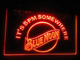 Blue Moon It's 5pm Somewhere LED Neon Sign Electrical - Orange - TheLedHeroes