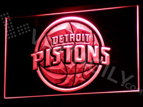 Detroit Pistons LED Neon Sign USB - Red - TheLedHeroes