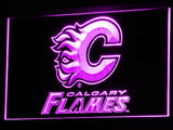 Calgary Flames LED Neon Sign Electrical - Purple - TheLedHeroes