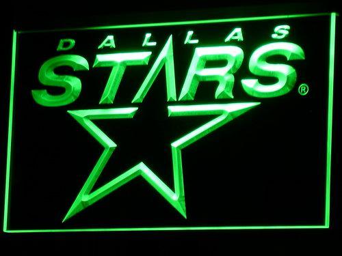 Dallas Stars LED Neon Sign Electrical - Green - TheLedHeroes