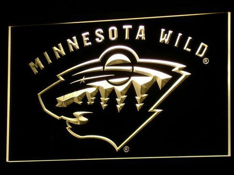 Minnesota Wild (3) LED Neon Sign USB - Yellow - TheLedHeroes