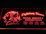 Fighting Sioux 2016 Chaimpions LED Neon Sign USB - Red - TheLedHeroes