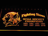Fighting Sioux 2016 Chaimpions LED Neon Sign USB - Yellow - TheLedHeroes