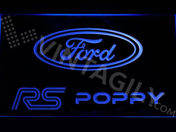 Ford RS Poppy LED Neon Sign Electrical - Blue - TheLedHeroes