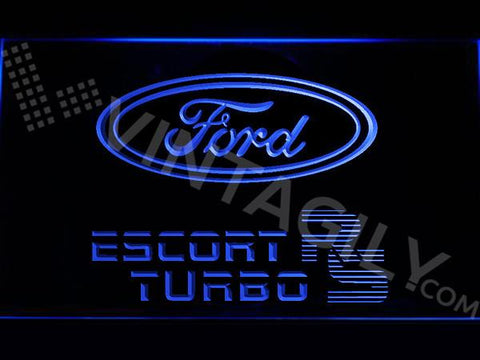 Ford Escort RS Turbo LED Neon Sign USB - Blue - TheLedHeroes