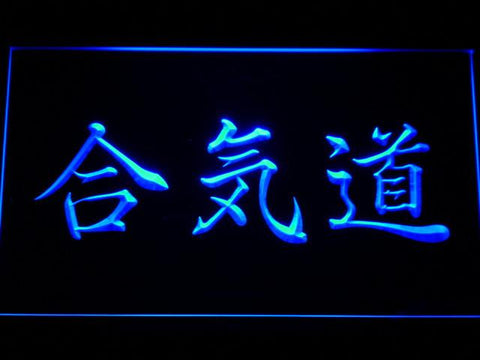 Aikido Sensei Kanji LED Neon Sign USB - Blue - TheLedHeroes