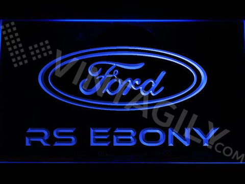 Ford RS Ebony LED Neon Sign USB - Blue - TheLedHeroes