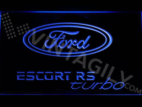 Ford Escort RS Turbo 2 LED Neon Sign USB - Blue - TheLedHeroes