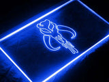Star Wars Boba Fett Mandalorian Skull LED Neon Sign USB - Blue - TheLedHeroes
