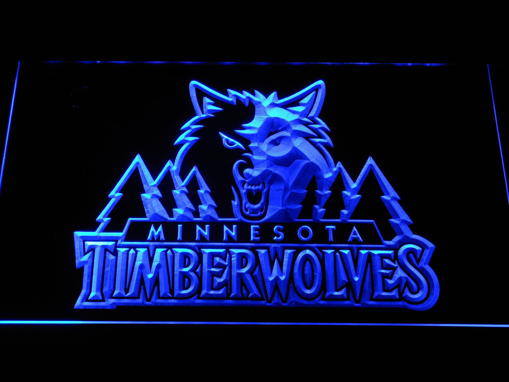 Minnesota Timberwolves 2 LED Neon Sign Electrical - Blue - TheLedHeroes