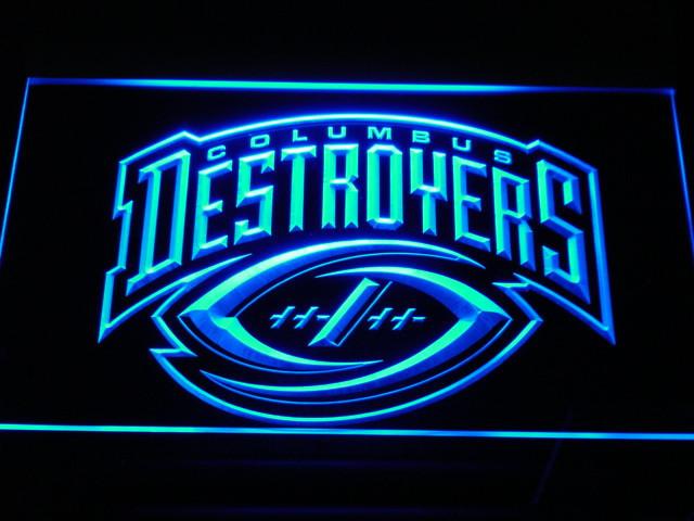 Columbus Destroyers  LED Neon Sign Electrical - Blue - TheLedHeroes