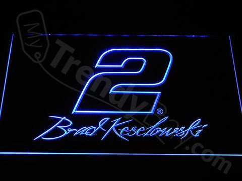 Brad Keselowski 2 LED Neon Sign USB - Blue - TheLedHeroes