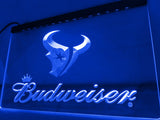 Houston Texans Budweiser LED Neon Sign USB - Blue - TheLedHeroes